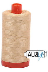 Aurifil Mako 50wt Cotton 1300 m 1422 yd. spool - 6001 Light Caramel